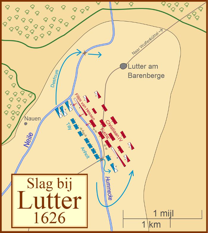 Landkarte Schlacht bei Lutter